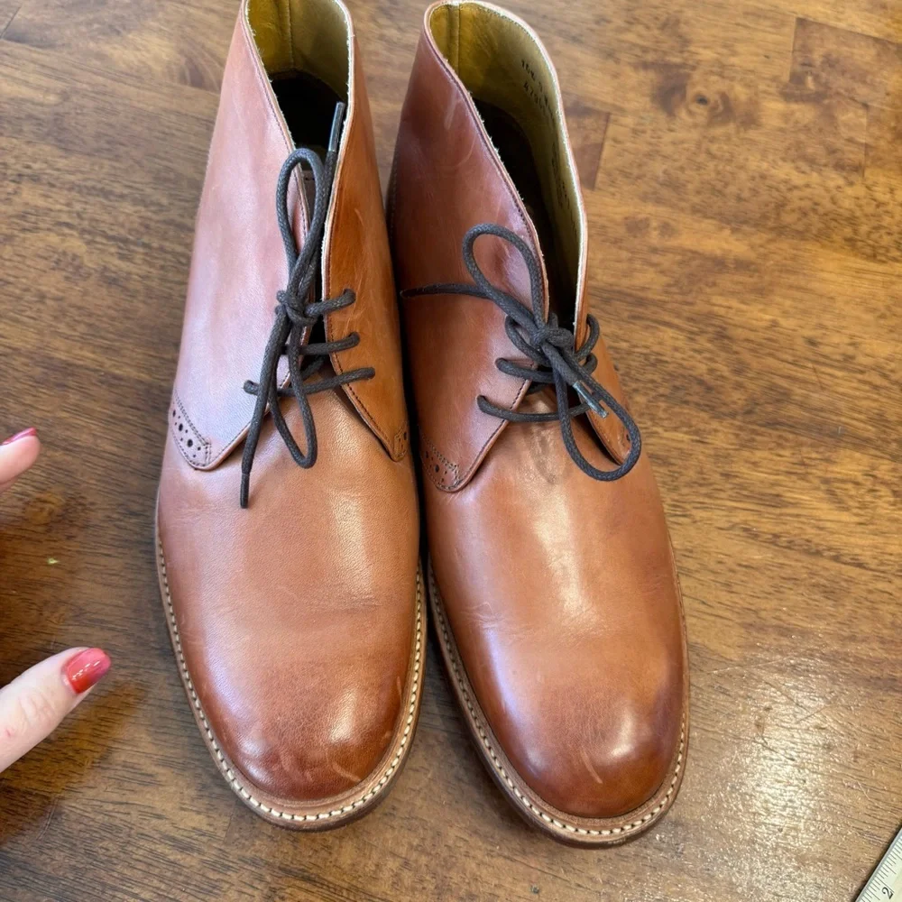 Stacy Adams Maxwell Tan Leather Chukka Boots size 10.5 brown